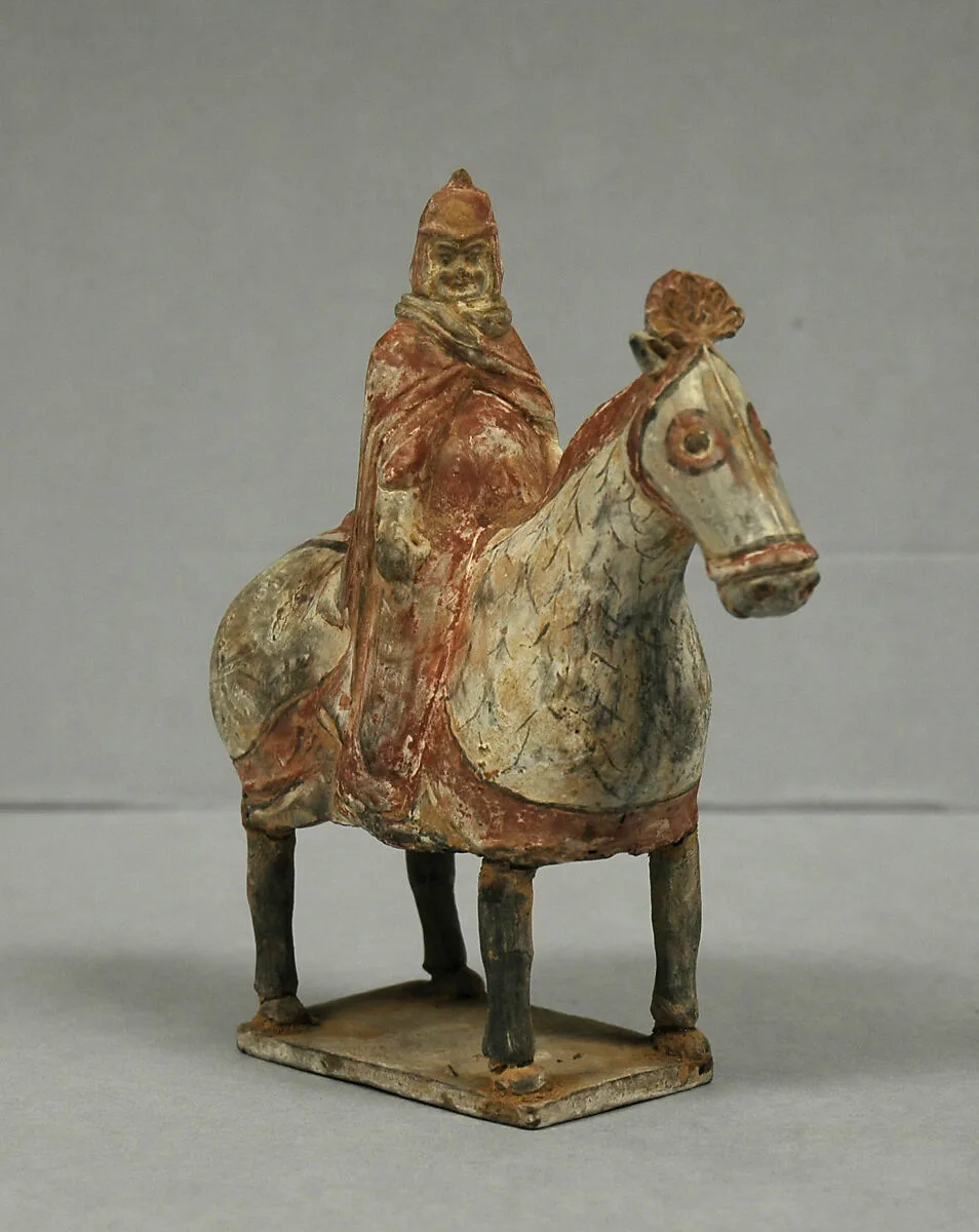 北魏 彩繪陶重鎧騎兵俑|Armored horse and rider — Unknown