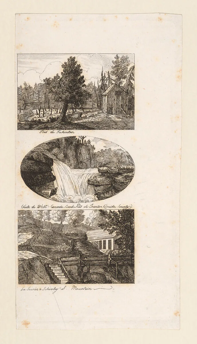 Vues d'Amerique: Près de Tuckerton; Chûte de West Canada Creek, près de Trenton, Oneida County; La Source à Schooley's Mountain — Charlotte Bonaparte