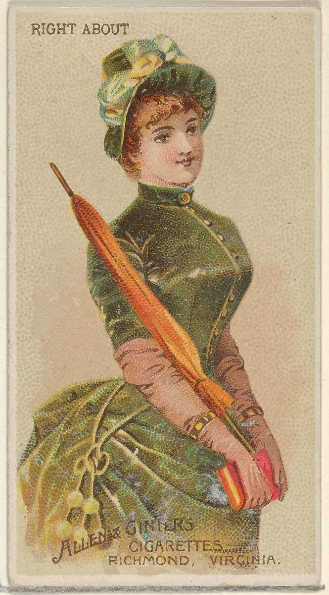 Right About, from the Parasol Drills series (N18) for Allen & Ginter Cigarettes Brands — Schumacher & Ettlinger|Allen & Ginter