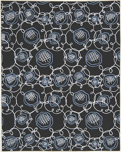 Fabric Design with Blue Flowers
