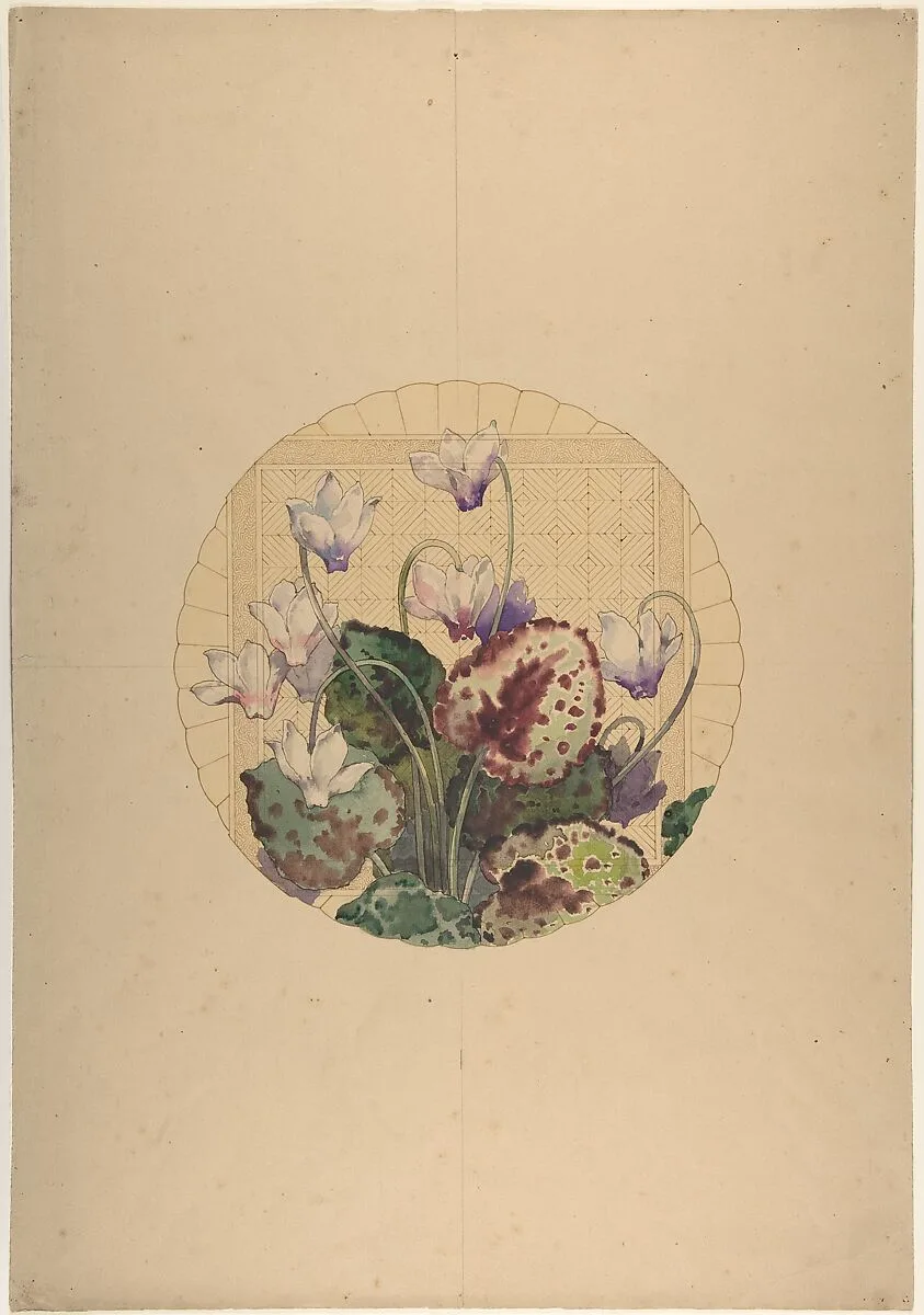 Design for a Plate with Cyclamens — Amédée de Caranza