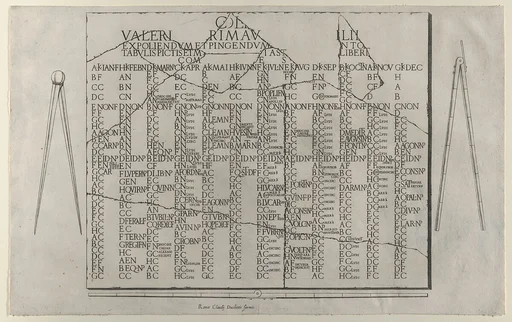 Speculum Romanae Magnificentiae: Tablet with Calendar from the Farnese Palace
