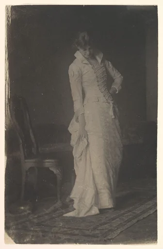 [Woman in White Laced-bodice Dress in Studio of Thomas Eakins]