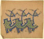 Pattern with Design Derived from Gothic Tracery at Bottom and Repetitive Angular Design Above — Anonymous, French, 20th century