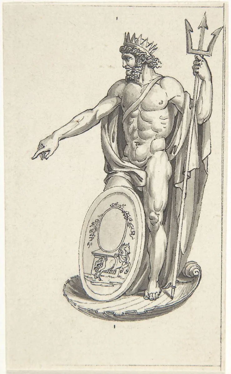 Design for Neptune with an Oval Medallion — Charles Percier