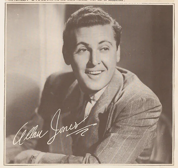 Allan Jones, bakery card from the Film Celebrities series (D31), issued by the Ward Baking Company — Ward Baking Company