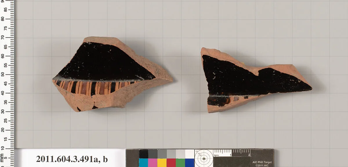 Terracotta fragments of a column-krater (bowl for mixing wine and water) — Unknown