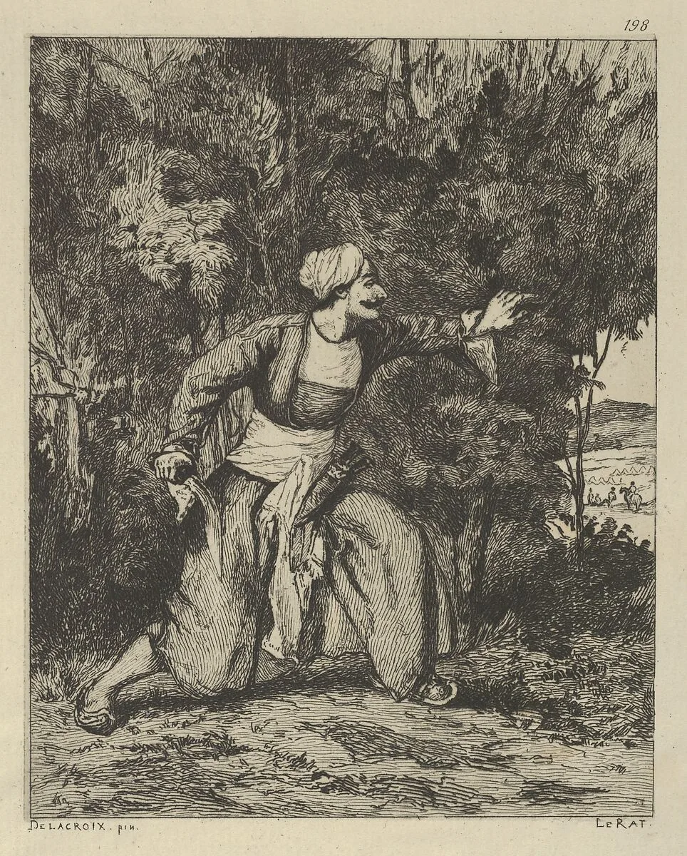 Indian in an Ambush — Eugène Delacroix|Paul-Edme Le Rat