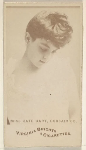 Miss Kate Uart, Corsair Co., from the Actors and Actresses series (N45, Type 6) for Virginia Brights Cigarettes