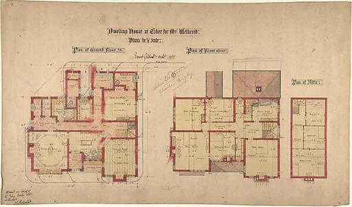 Dwelling house at Esher for Mrs. Wethered: Two plans