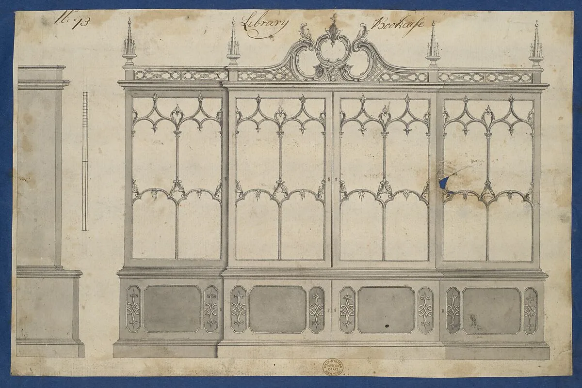 Library Bookcase, from Chippendale Drawings, Vol. II — Thomas Chippendale
