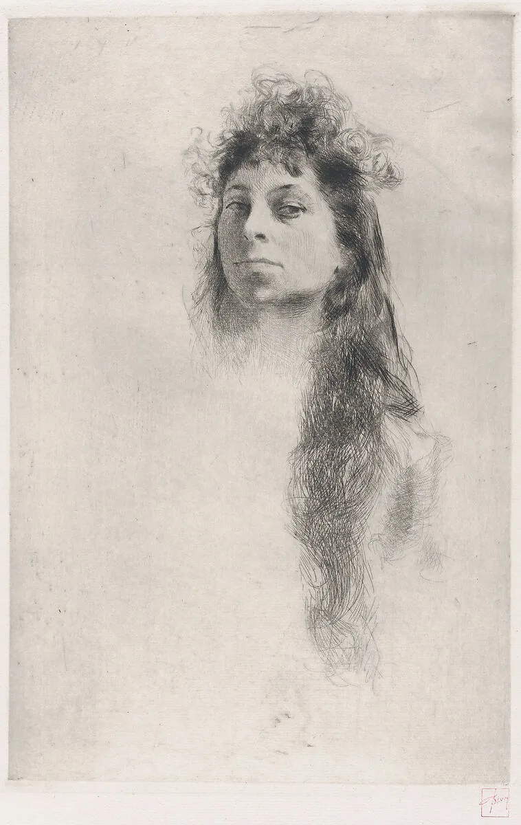 Head of a Girl with Long Hair — Robert Frederick Blum