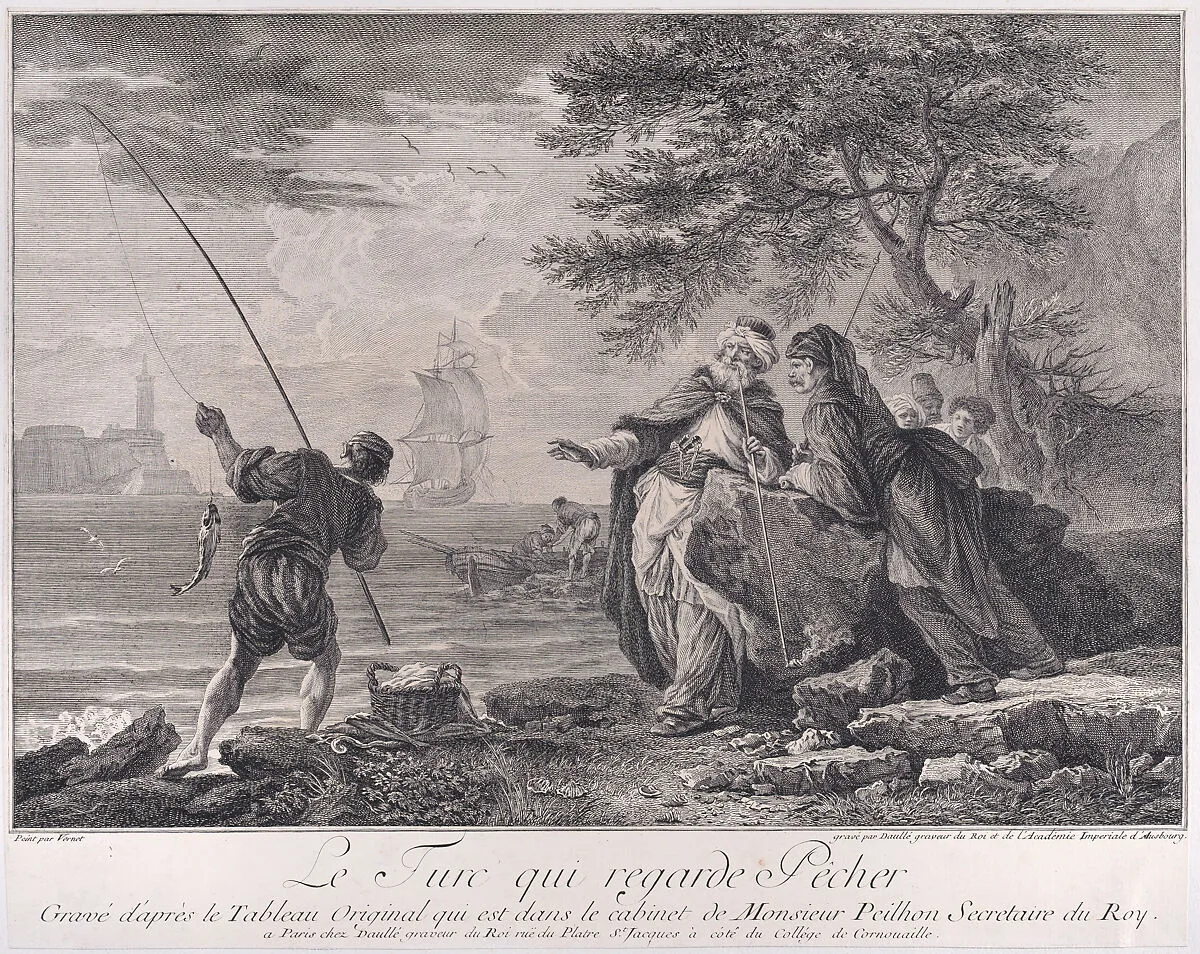 The Turc Who Watches Fishing — Jean Daullé|Joseph Vernet