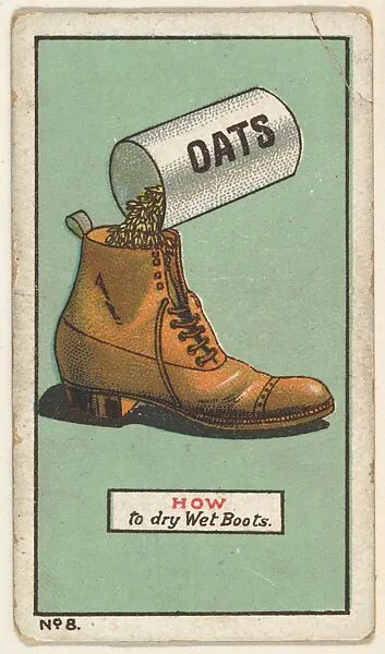 How to Dry Wet Boots, No. 8, bakery insert card from the How To Do It series (D45), issued by the Welle-Boettler Bakery Company — Welle-Boettler Bakery Company