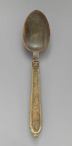 Spoon with carved ibex decoration