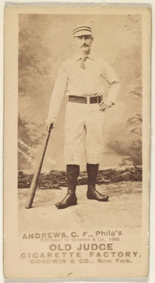 George Edward "Ed" Andrews, Center Field, Philadelphia, from the Old Judge series (N172) for Old Judge Cigarettes — Goodwin & Company