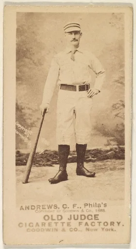 George Edward "Ed" Andrews, Center Field, Philadelphia, from the Old Judge series (N172) for Old Judge Cigarettes