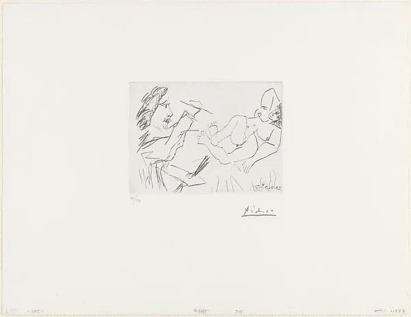 Painter and Model on a Bed, from 347 Suite — Aldo and Piero Crommelynck|Pablo Picasso|Galerie Louise Leiris