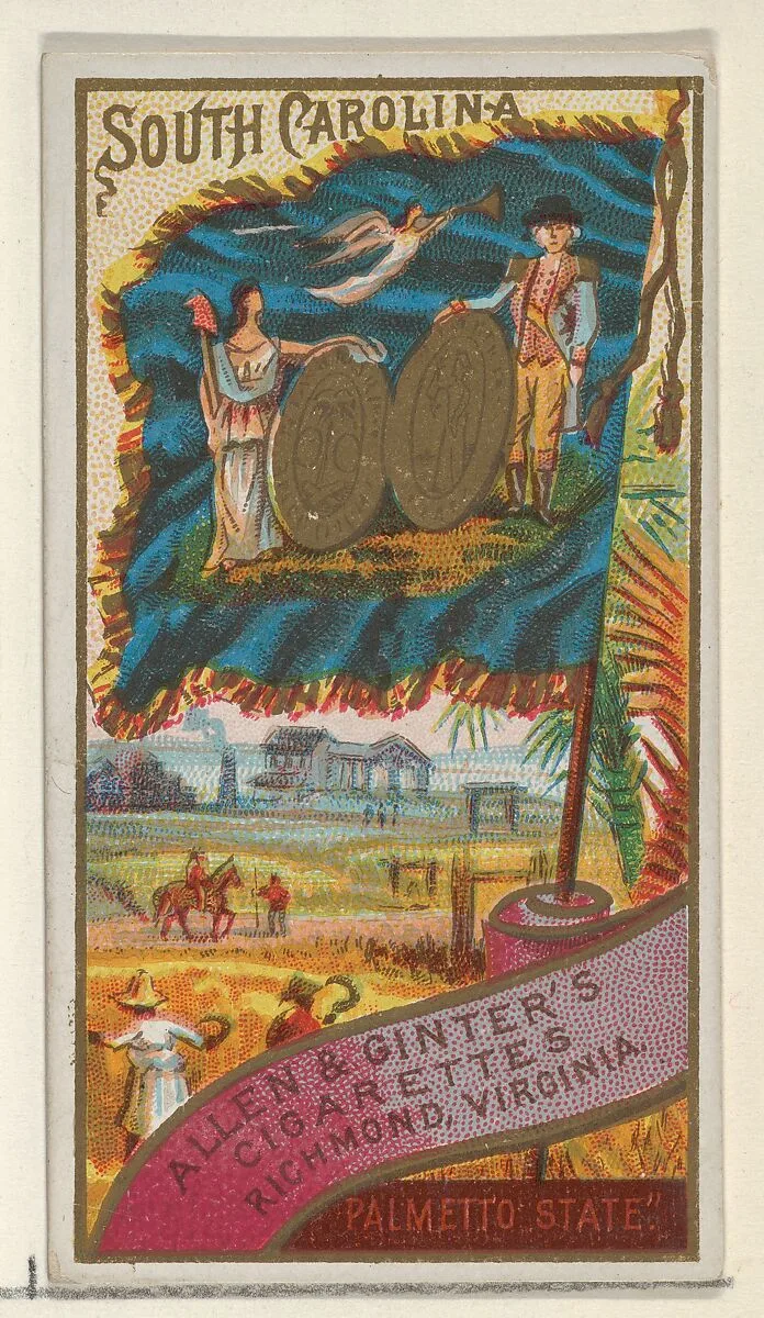 South Carolina, from Flags of the States and Territories (N11) for Allen & Ginter Cigarettes Brands — Allen & Ginter