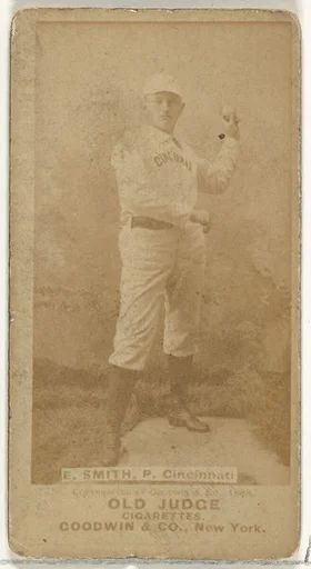 Elmer Ellsworth "Mike" Smith, Pitcher, Cincinnati, from the Old Judge series (N172) for Old Judge Cigarettes