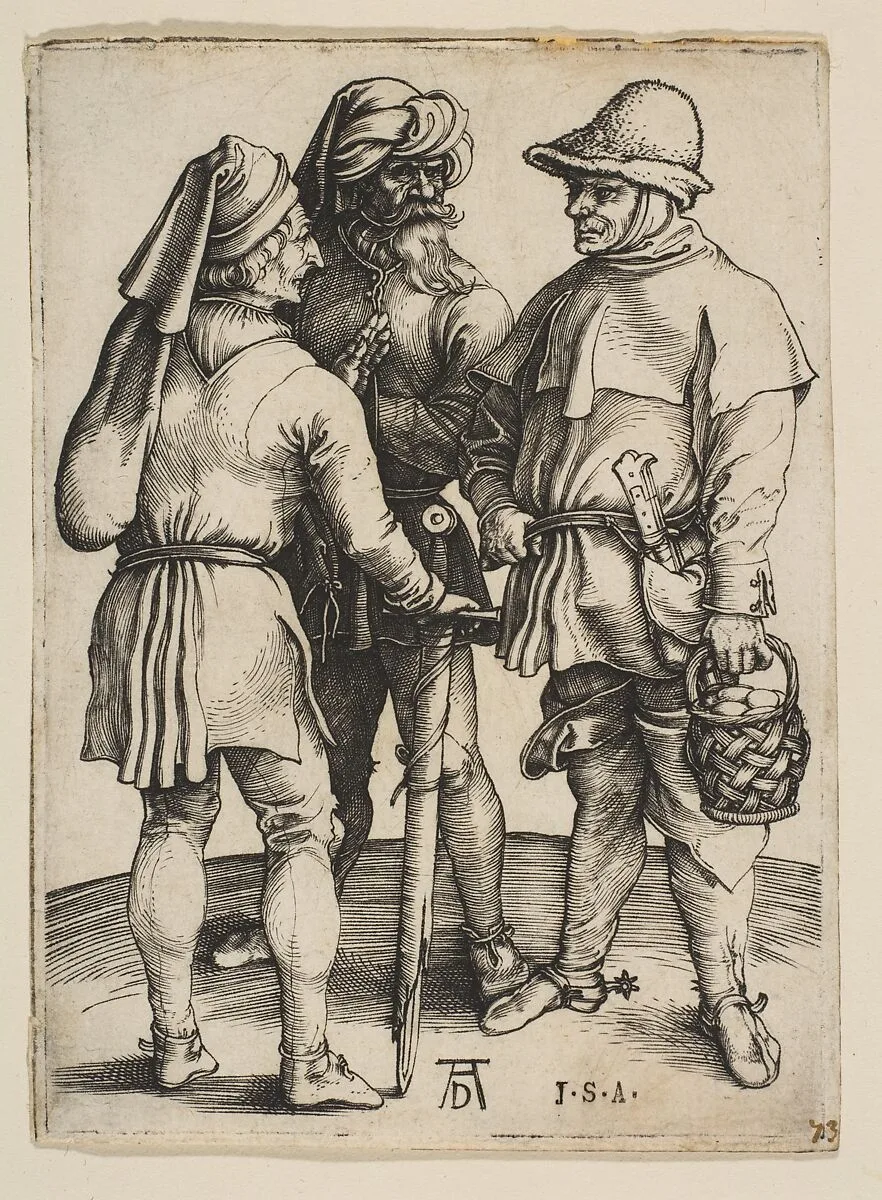 Three Peasants in Conversation — Albrecht Dürer