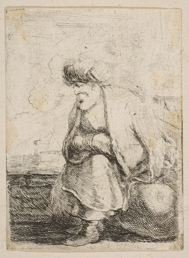 An Old Turk Seated on a Stone