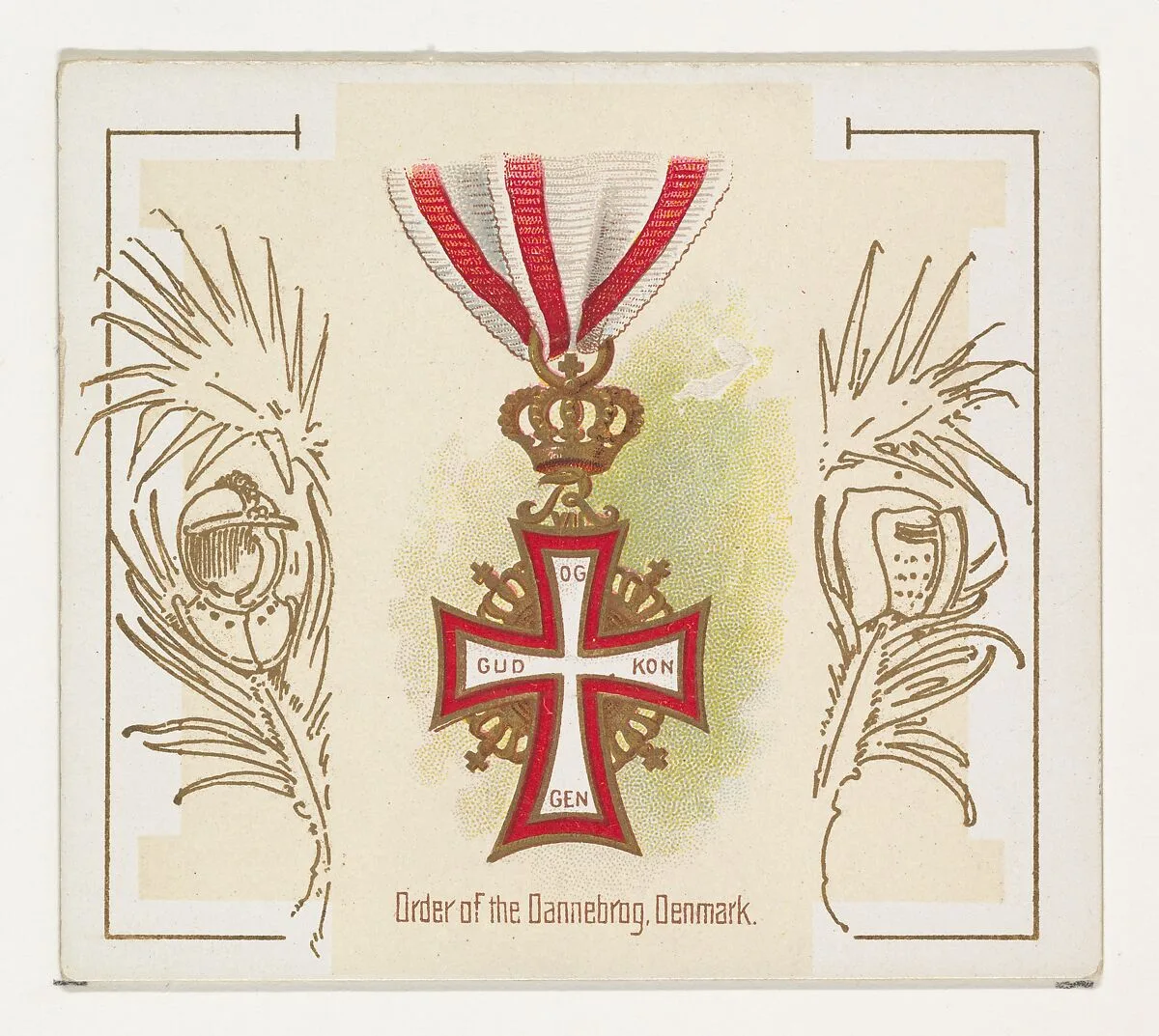Order of the Dannebrog, Denmark, from the World's Decorations series (N44) for Allen & Ginter Cigarettes — Allen & Ginter|Lindner, Eddy & Claus
