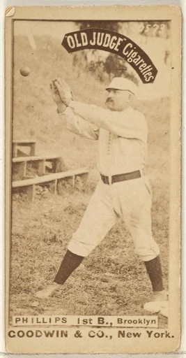 Phillips, 1st Base, Brooklyn, from the Old Judge series (N172) for Old Judge Cigarettes