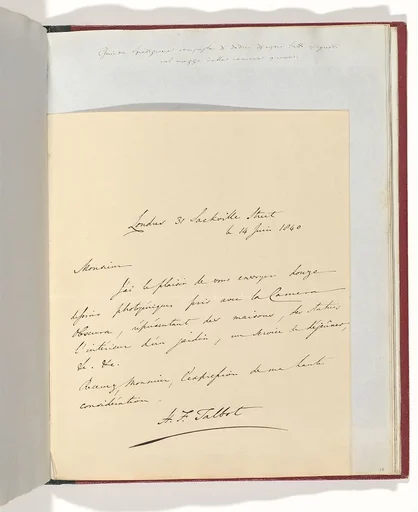 [Manuscript Letter from W. H. Fox Talbot to Antonio Bertoloni]