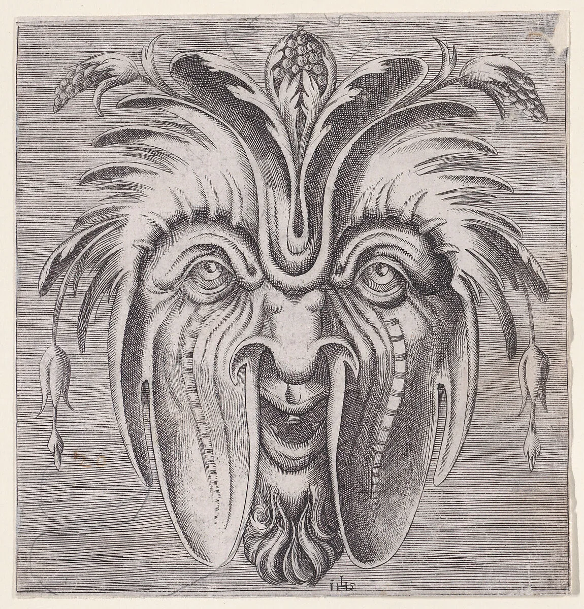 Mask from Libro di Variate mascare — René Boyvin|Master with the Name of Jesus