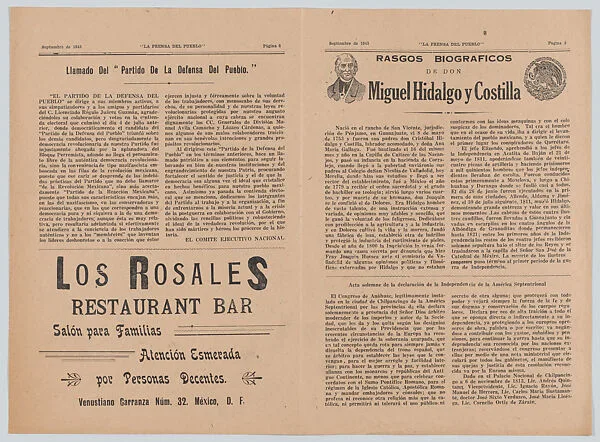 Bi-fold pages printed back and front (pages 3, 4, 5 & 5) from 'La prensa del pueblo' vol.1, number 12, September 1943 — Arsacio Vanegas Arroyo