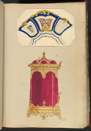 Designs for a Decorated Dish, or Platter, and a Biscuit Barrel