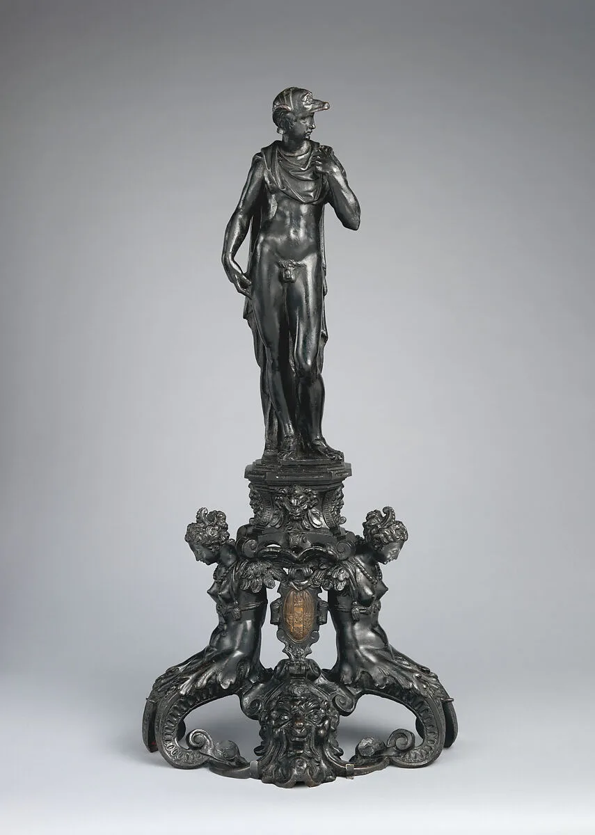 Andiron with figure of Mercury (one of a pair) — Alessandro Vittoria (Alessandro Vittoria di Vigilio della Volpa)