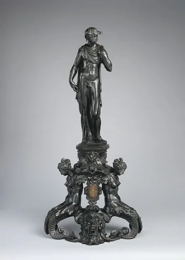 Andiron with figure of Mercury (one of a pair)