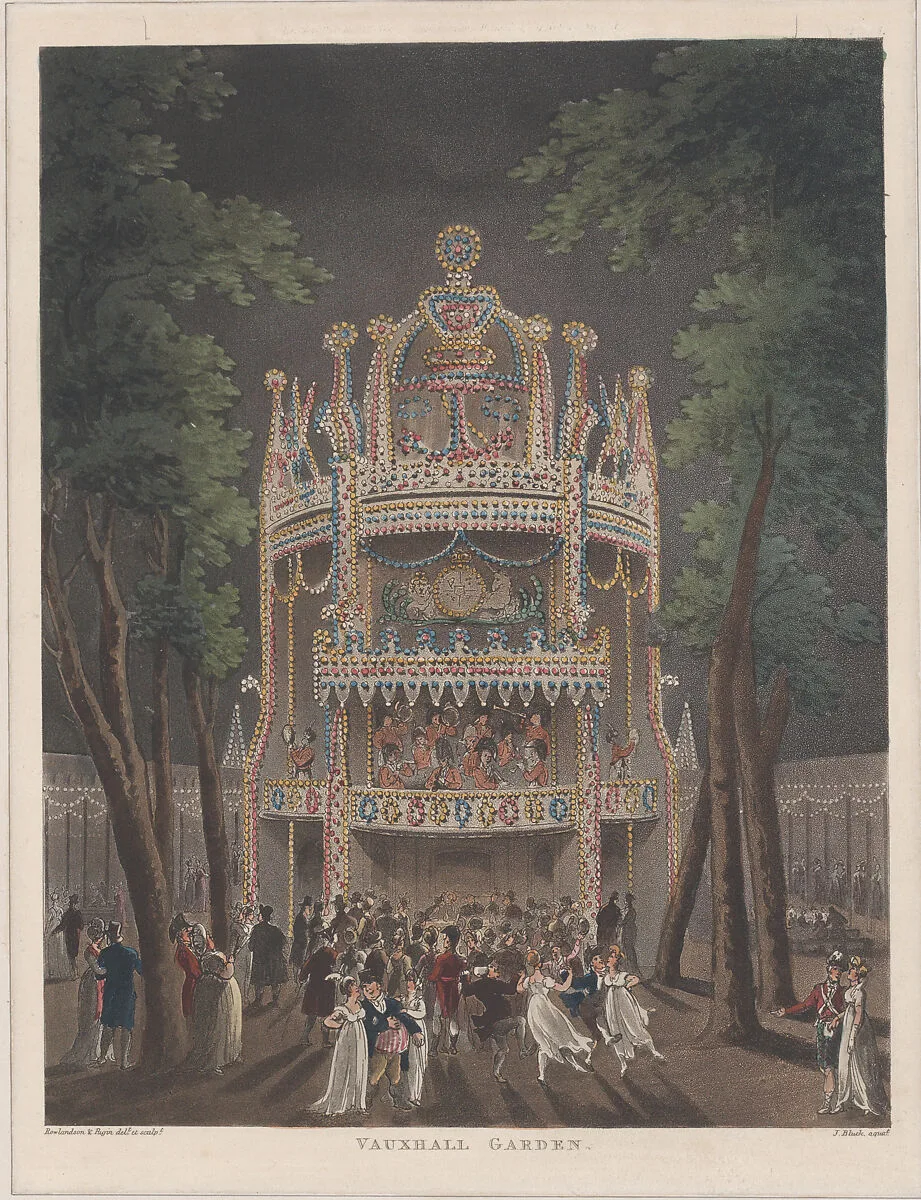 Vauxhall Garden — Auguste Charles Pugin|John Bluck|Rudolph Ackermann, London|Thomas Rowlandson