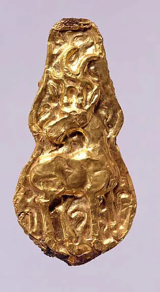 包金牡鹿紋鐵馬飾|Harness Ornament with Stag — Unknown