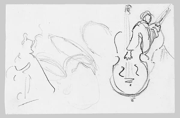 Musicians, Related to Rehearsal of the Pasdeloup Orchestra at the Cirque d'Hiver (from Scrapbook) — John Singer Sargent