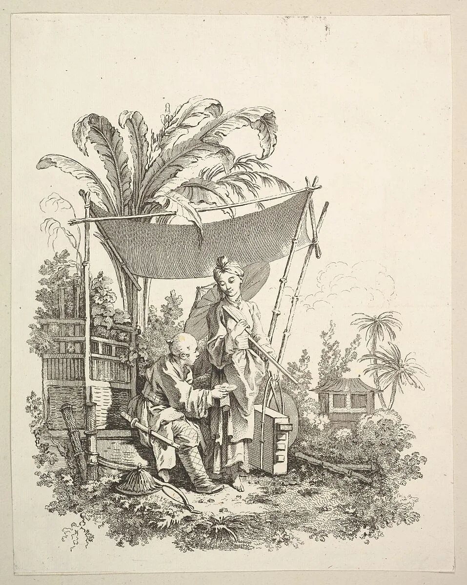 Woman Showing Curiosities to Soldier — Gabriel Huquier|François Boucher