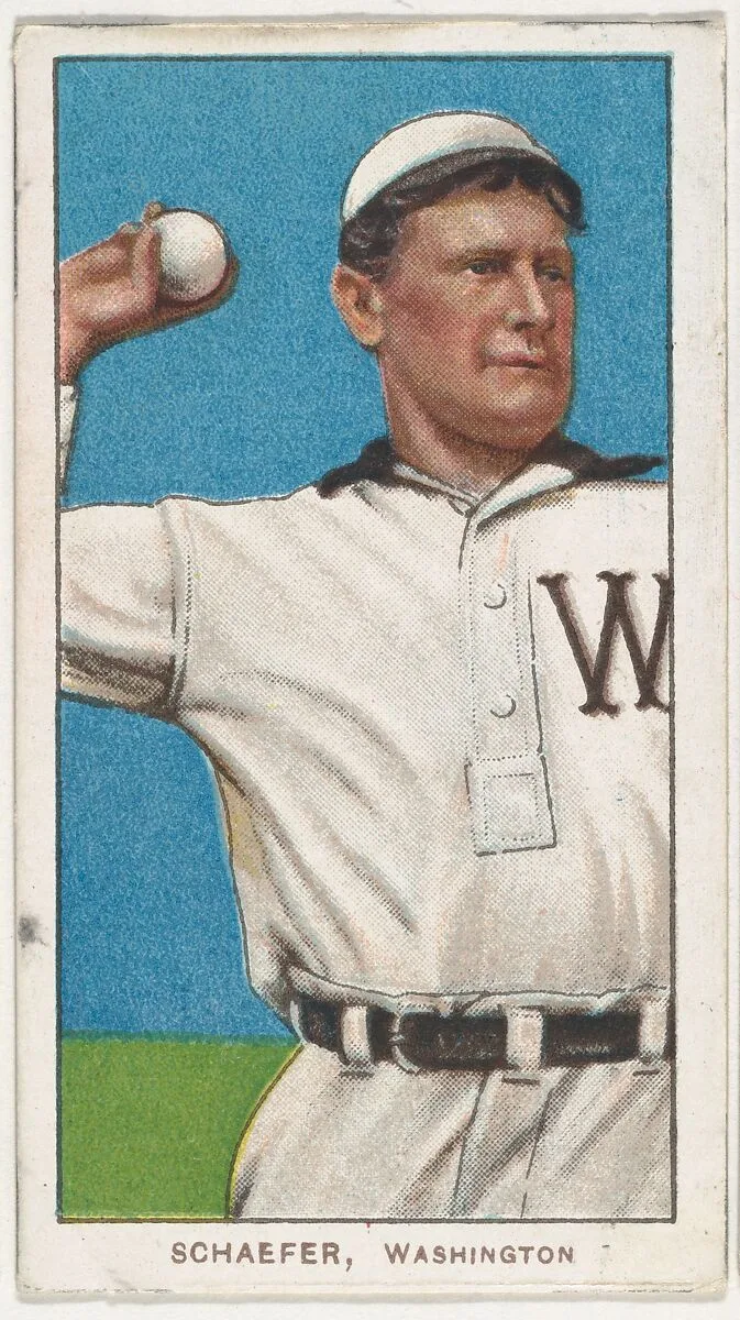 Schaefer, Washington, American League, from the White Border series (T206) for the American Tobacco Company — American Tobacco Company