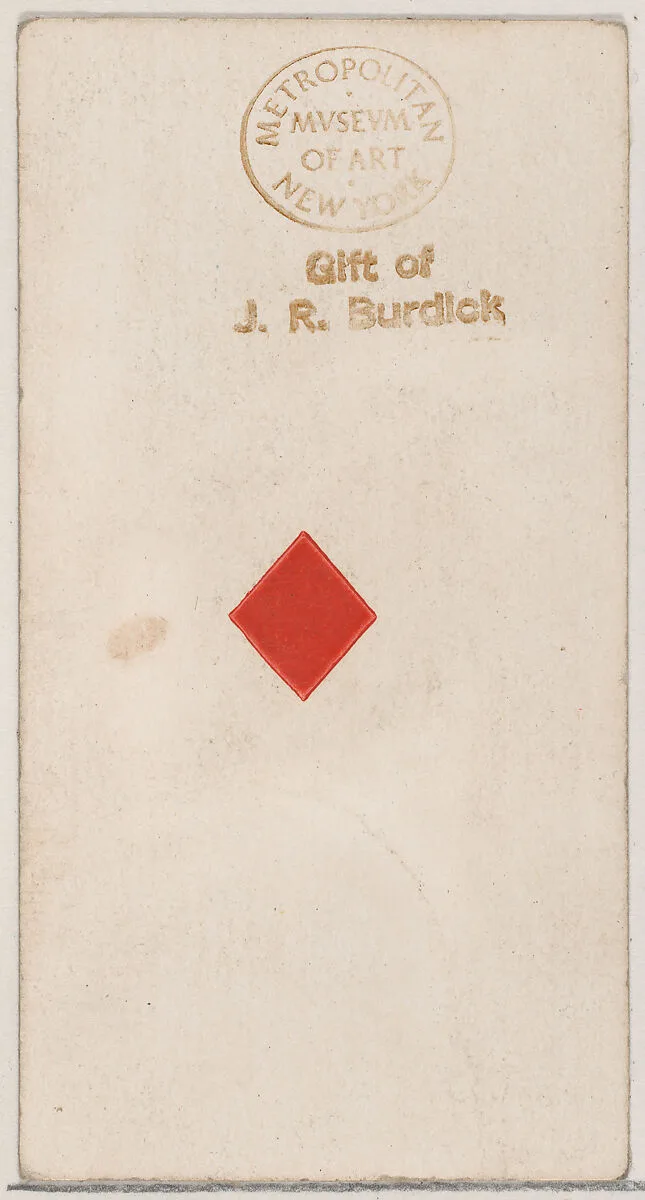 One Diamond, from the Playing Cards series (N84) to promote Turkish Cross-Cut Cigarettes for W. Duke, Sons and Co. — W. Duke, Sons & Co.
