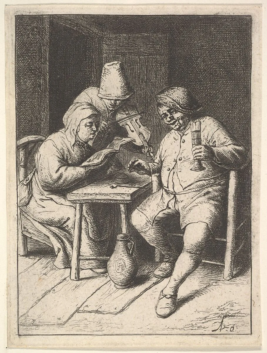 Singing Couples and Violin — Adriaen van Ostade