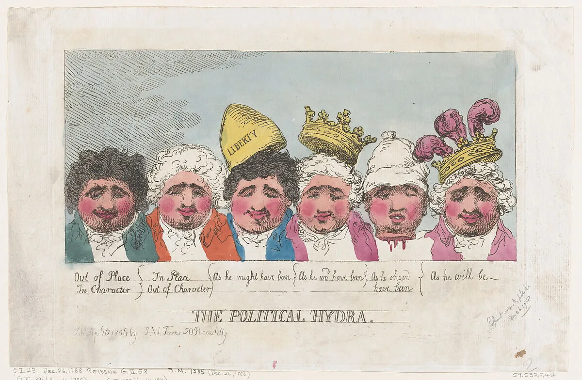 The Politcal Hydra — S. W. Fores|Thomas Rowlandson