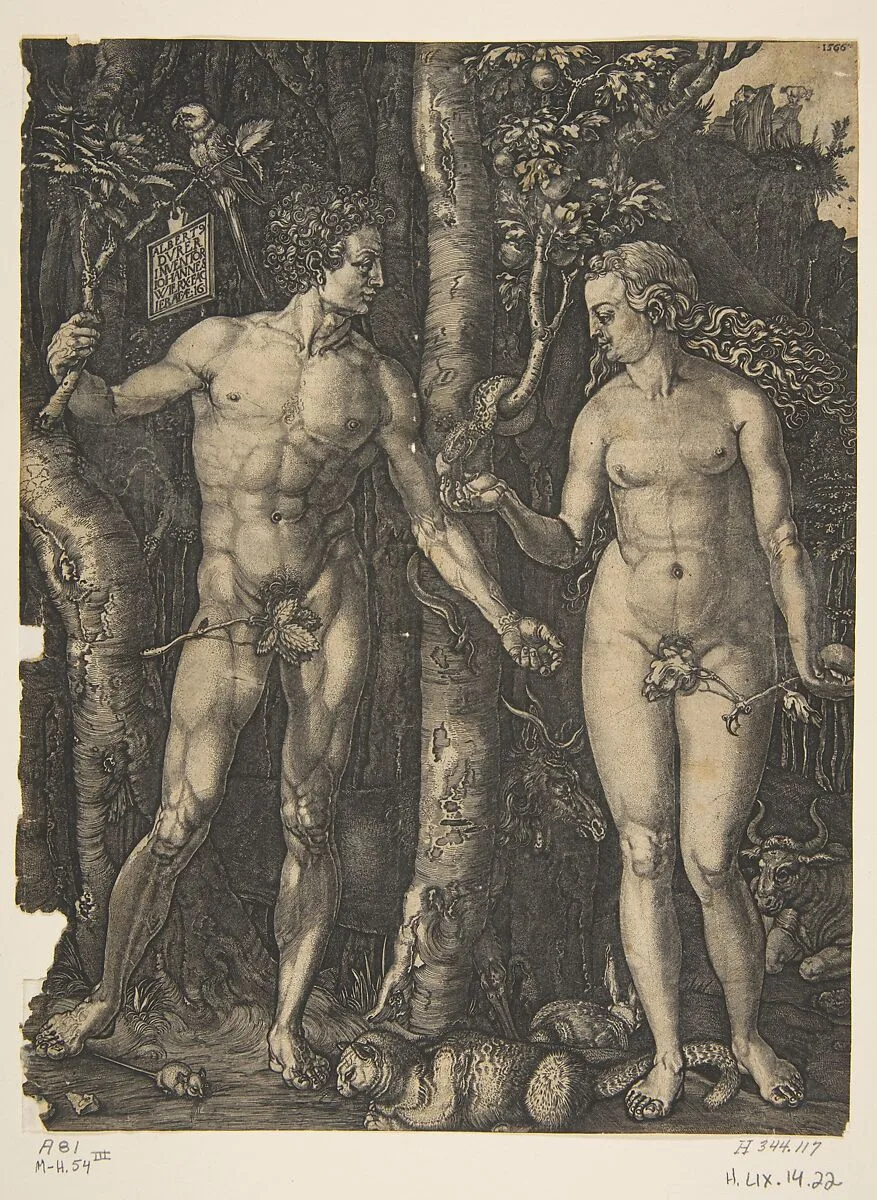 Adam and Eve (copy) — Jan (Johannes) Wierix|Albrecht Dürer