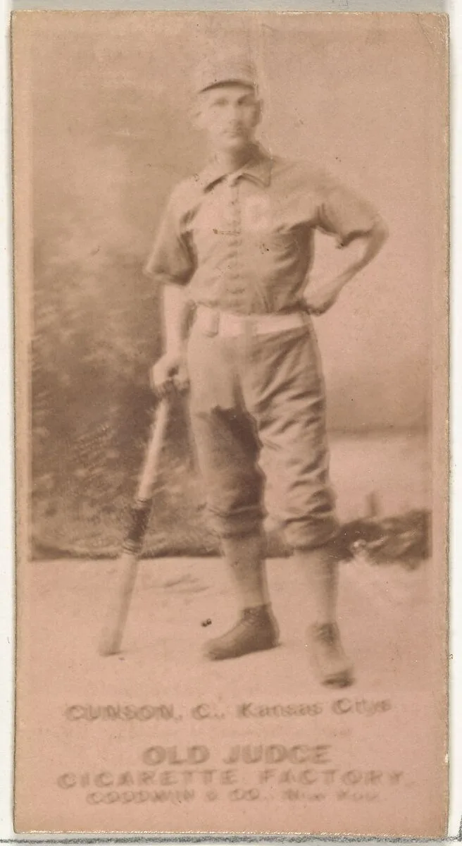 Joseph Brook "Joe" Gunson, Catcher, Kansas City Cowboys, from the Old Judge series (N172) for Old Judge Cigarettes — Goodwin & Company