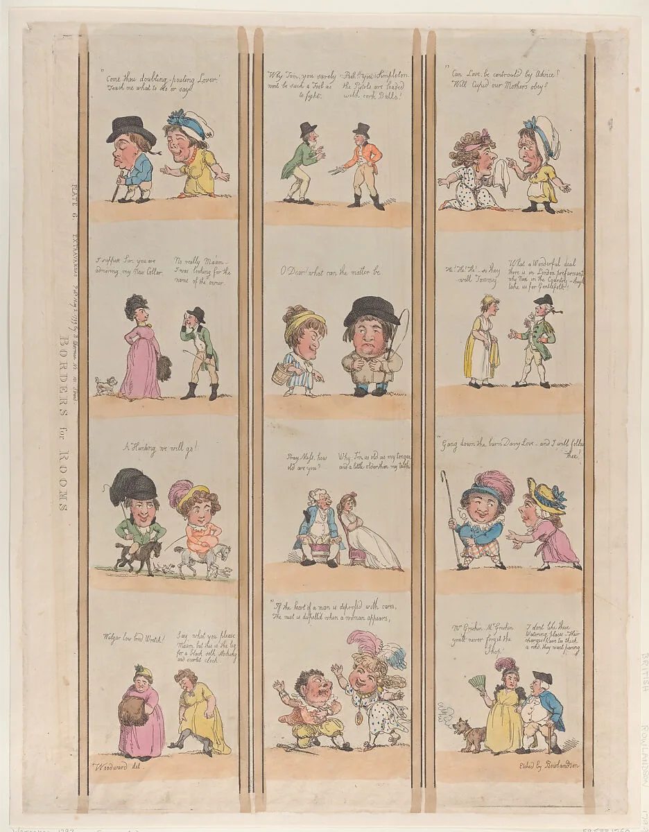 Borders for Rooms, Extravaganzas Plate 6 — Rudolph Ackermann, London|Thomas Rowlandson|George Murgatroyd Woodward