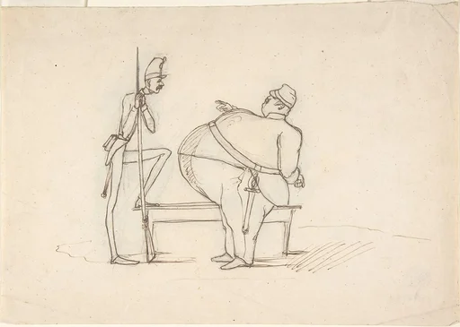 Caricature of Two Soldiers