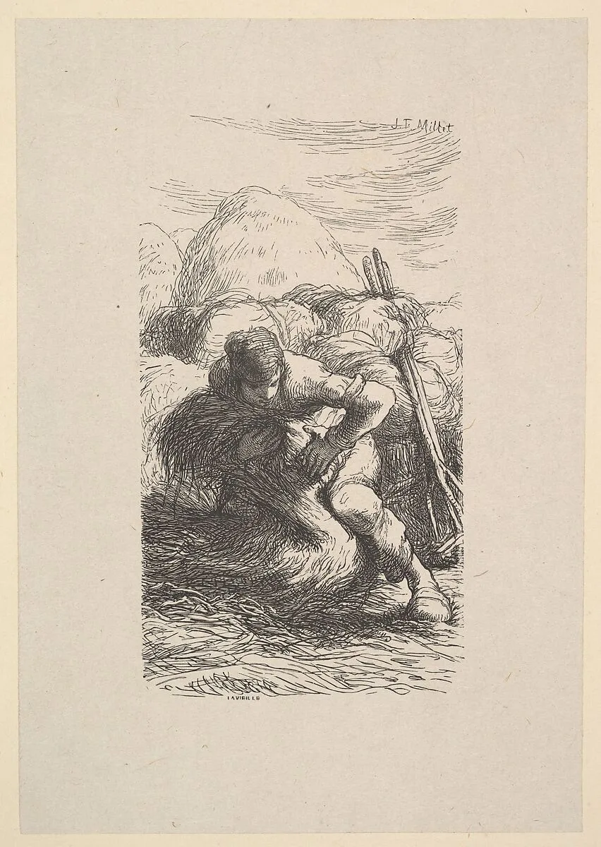 The Sheaf Binder — Jean-François Millet|Jacques-Adrien Lavieille