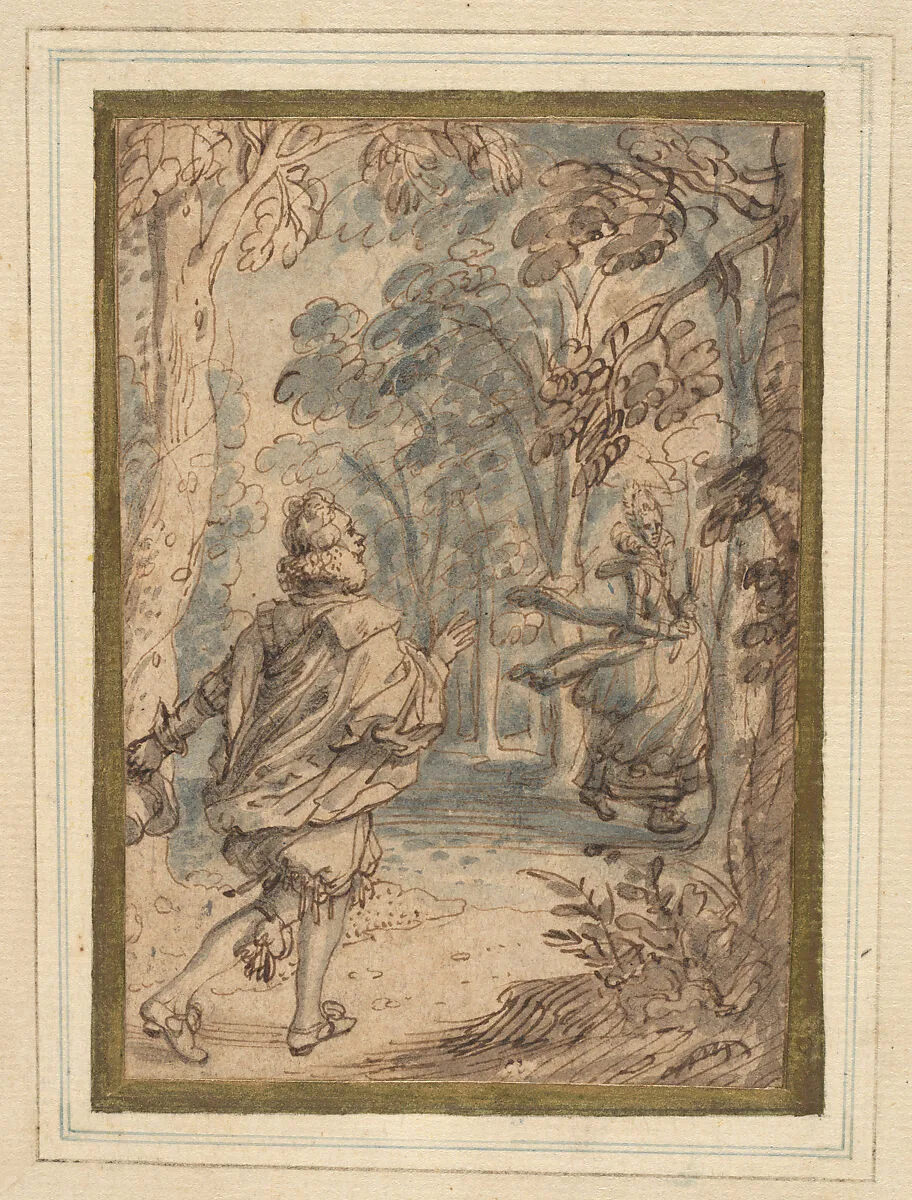 A Young Man Pursuing His Beloved into the Woods — David Vinckboons