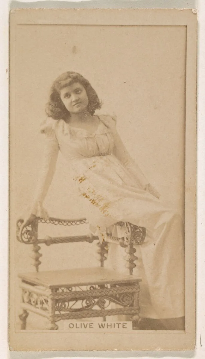 Olive White, from the Actresses series (N245) issued by Kinney Brothers to promote Sweet Caporal Cigarettes — Kinney Brothers Tobacco Company