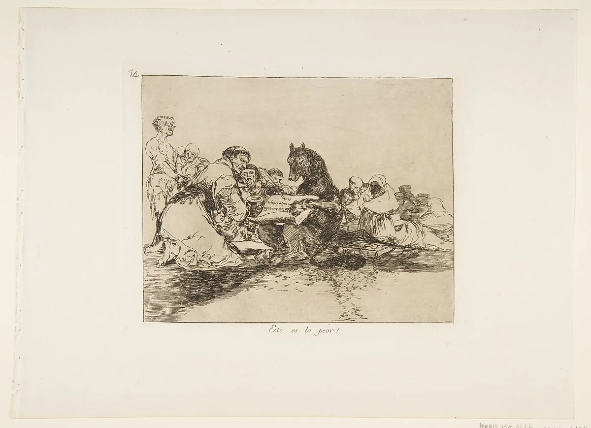 Plate 74 from "The Disasters of War" (Los Desastres de la Guerra): 'That is the worst of it!' (Esto es lo peor!) — Goya (Francisco de Goya y Lucientes)